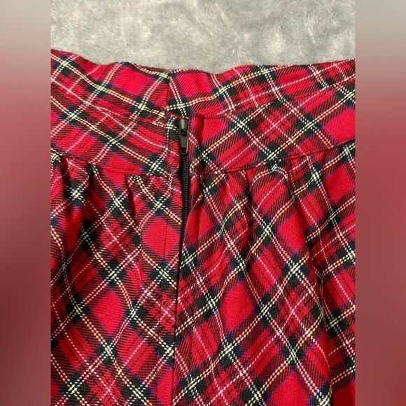 Vintage Y2K Lip Service Red and Black Plaid Skirt withh Lace and Tulle Sz M - Picture 6 of 8